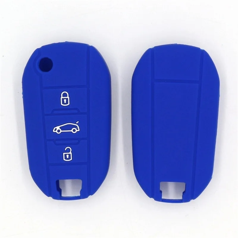 Чехол для автомобильного ключа из силикона с 3 кнопками Peugeot 208 307 308 407 408 508 RCZ 2008 3008