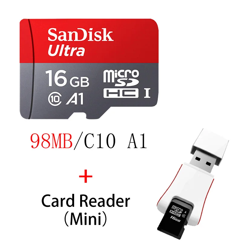 Sandisk Ultra Micro SD 128 ГБ 32 ГБ 64 Гб 256 Гб 16 Гб 400 Гб Micro SD карта SD/TF флэш-карта памяти 32 64 128 Гб microSD для телефона - Емкость: QUNC-016G-KT2-CA1001