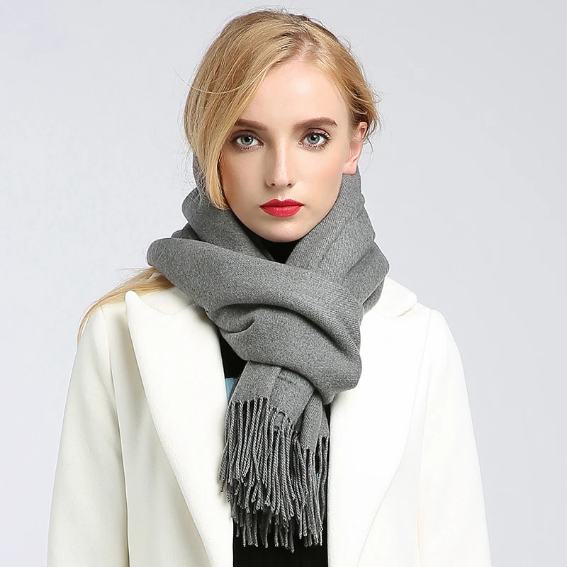 

Scarf women's winter wine red hundred with the Korean version of the ins tide red shawl neck with two thick warm pure