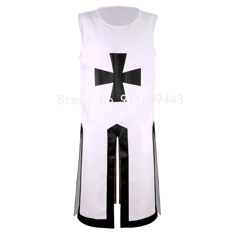 XXXXL XXXL Mens Medieval Crusader Knights Templar Tunic Costumes Renaissance Halloween Surcoat Warrior Plague Cloak Cosplay Top |