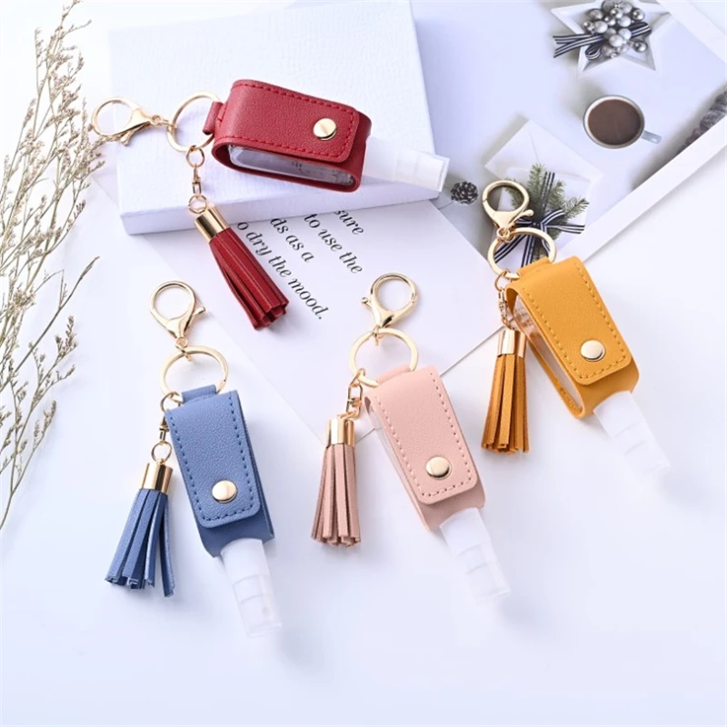 

30ml Perfume Hand Sanitizer Bottle With Keychain Holder Reusable Spray Head Travel Bottle Refillable Containers Makeup