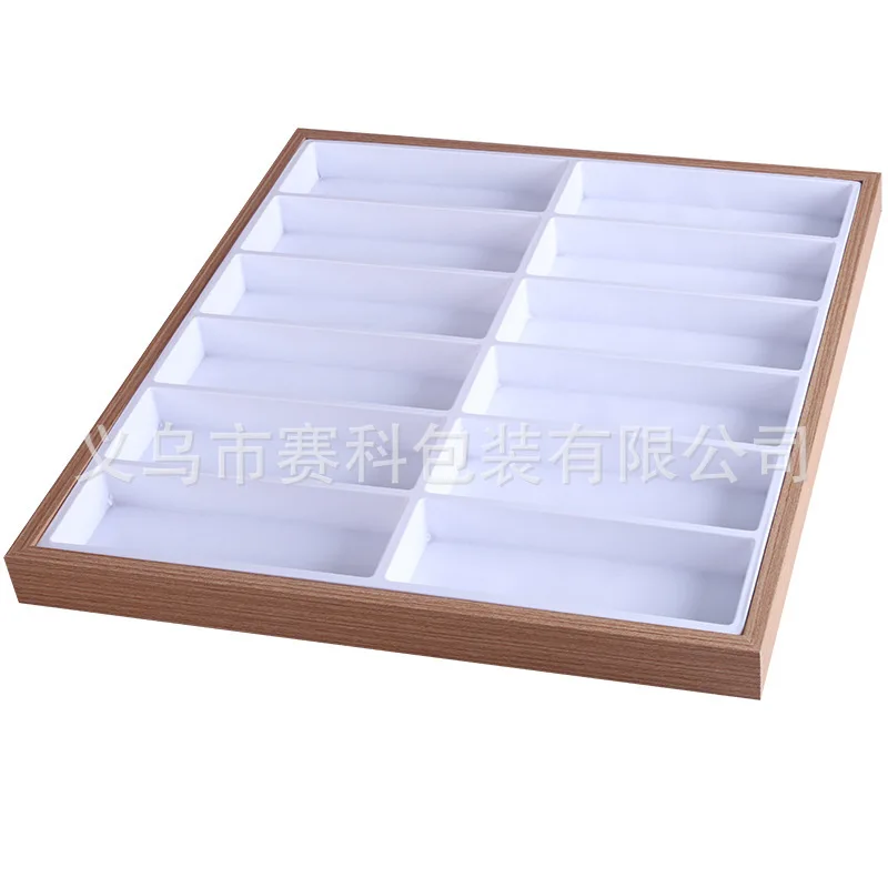 Storage Glasses Rack Sunglasses Dispaly Tray 12 Grid Velvet Display Case Storage Organizer Box Store Window