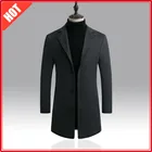 Мужские модные куртки, мужские облегающие пальто, деловая Мужская Длинная зимняя ветрозащитная верхняя одежда, цвет черный, 5XL, горячая Распродажа, высокое качество