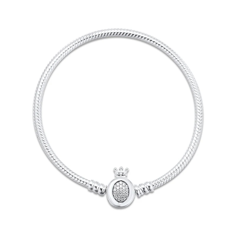 100% 925 Sterling Silver Moments Crown O Bracelets with CZ For Women Free Shipping | Украшения и аксессуары