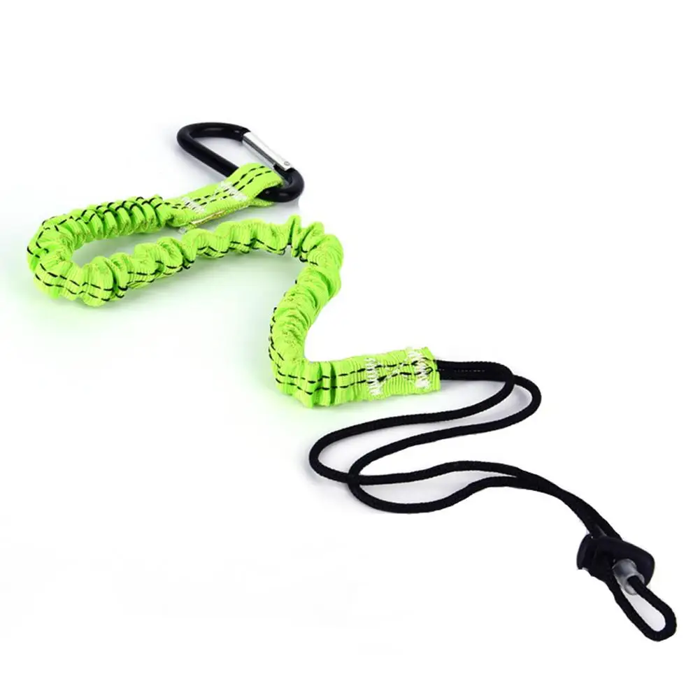 

120cm Single Carabiner Tool Lanyard Retractable Safety Elastic Tool Lanyard With Single Carabiner Adjustable Loop For Climbing
