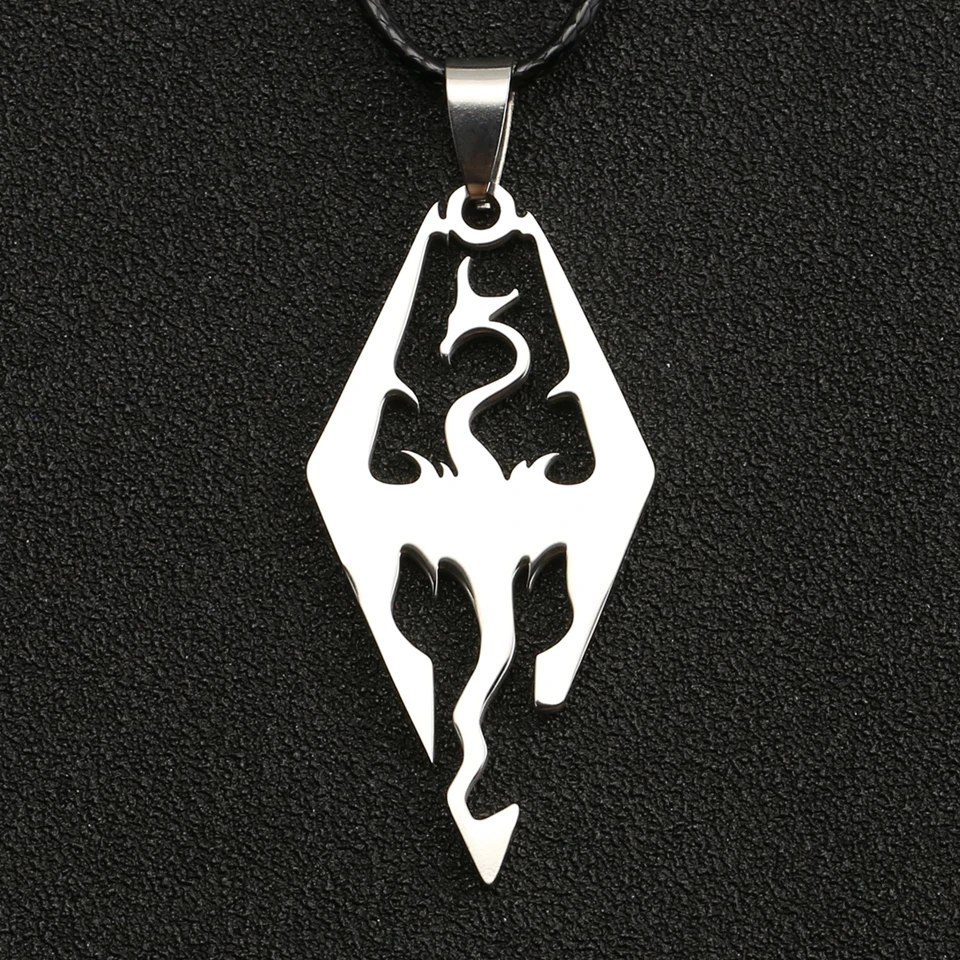 Ожерелье с подвеской из нержавеющей стали изображением дракона 5 звездного знака