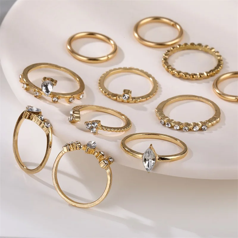 IFMIA 7 шт./компл. бабочка Луна Звезда цветок Бохо кольцо с кристаллами набор для