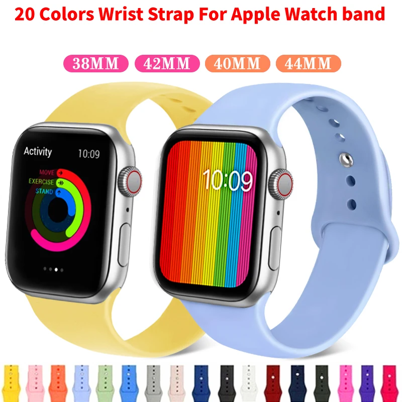 

Dabruyne Soft Silicone Sport Band Strap For Apple Watch Series 4 3 2 1 42mm 38mm 40mm 44mm Wrist Bracelet Strap For Apple Watch