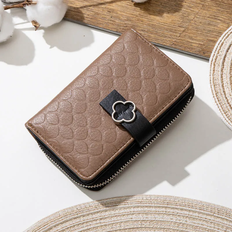 

Brand Designer Medium Wallet Female Card Holder Zipper Coin Pocket Soft Pu Leather Ladies Purse Vintage Women Wallets