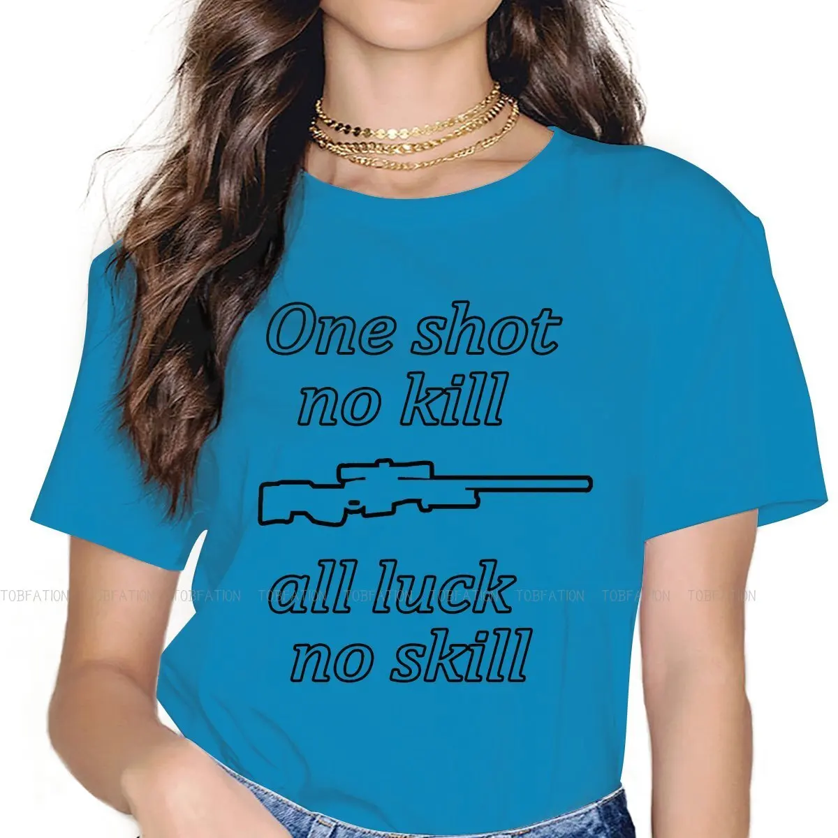 

AWP PRO Hipster TShirts CSGO First Person Shooter Game Girl Style Fabric T Shirt O Neck 4XL