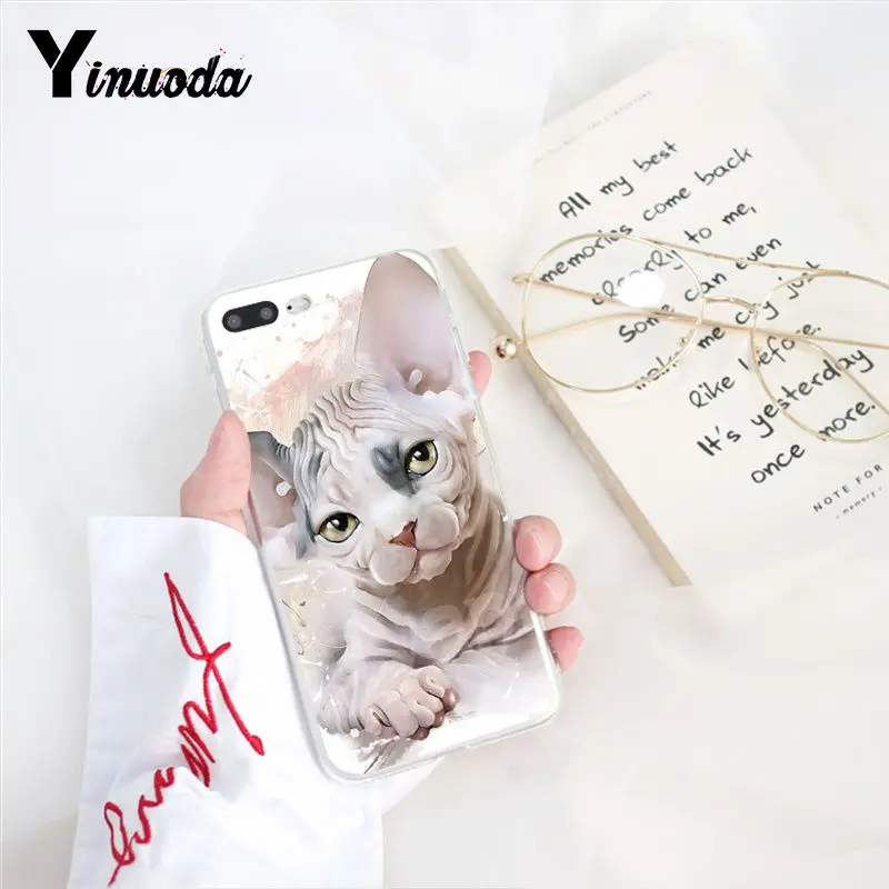 Yinuoda тату Сфинкс Кот DIY Роскошный чехол для iPhone 8 7 6 6S X XS MAX 5 5S SE XR 11 Pro