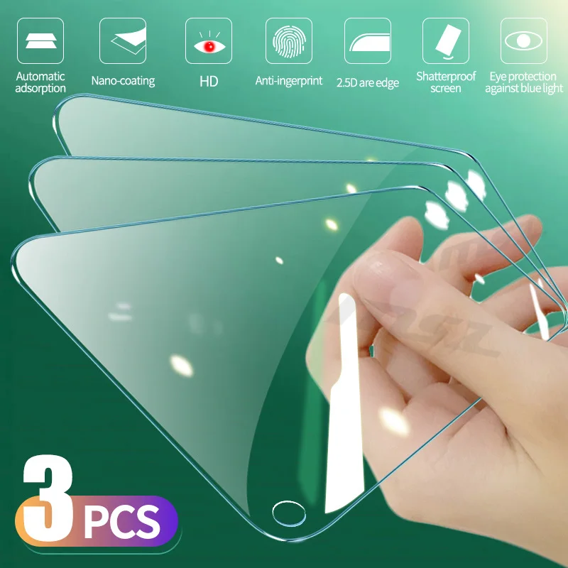 3 шт. закаленное стекло для Realme 6 7 8 Pro 6i 7i защиты экрана OPPO защитная пленка из