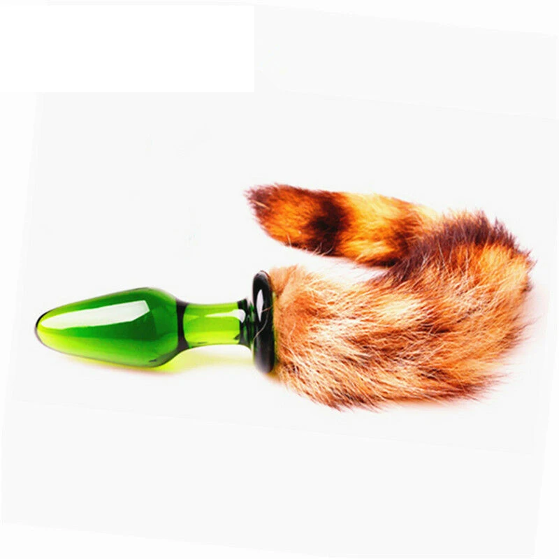 Анальная затычка в Стекло анальный Вилки лисий хвост во главе с стеклянный