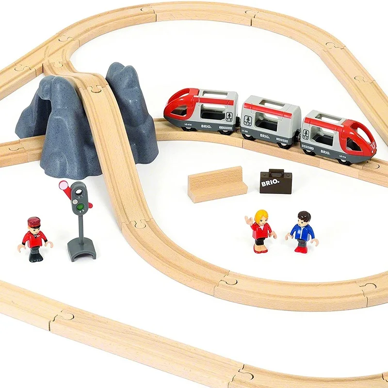 DIY Wooden Train Track Set Compatible with All Major Brands Toys For Children Wooden Railway Toy Road Accessories Toy Kids Gift