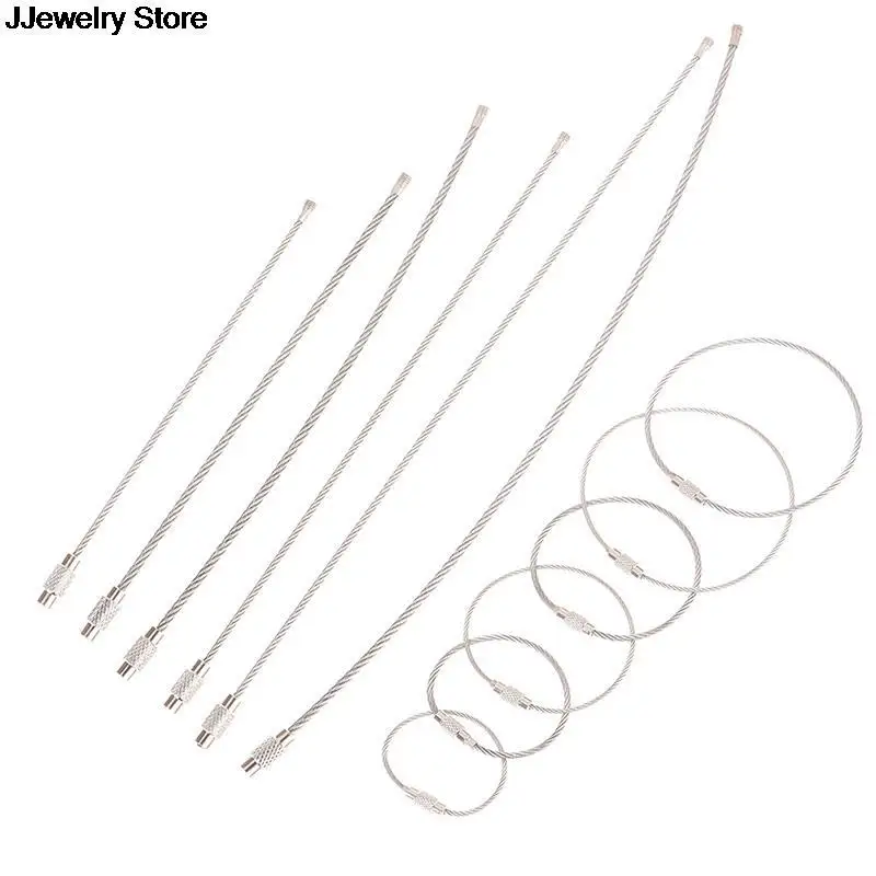 10/20 шт./компл. проволочного каната брелок Проволока из нержавеющей стали карабин