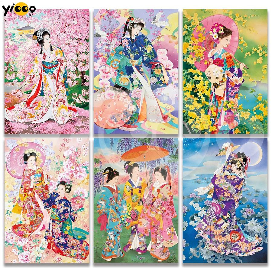 

Полноразмерная/круглая алмазная живопись, вышивка, японская серия гейши, мозаика стразы, вышивка крестиком, Декор, подарок TY77