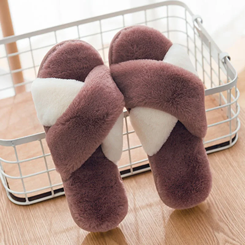 Женские тапочки Теплые домашние на зиму пышная повседневная обувь без застежки