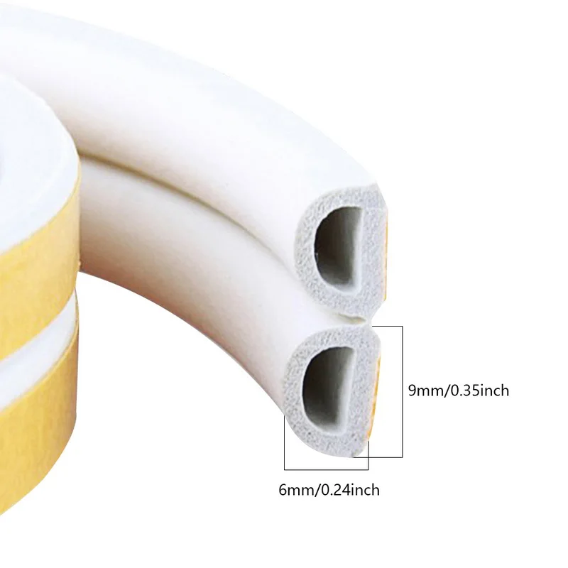 1PC 5M D type Sealing strip Self Adhesive Strips Foam Draught Excluder Window Door Strip Hardware Tools | Обустройство дома