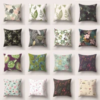tropical flower print pillow case polyester single side decorative pillowcases throw pillow home decor cushion cover 45x45cm