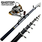 Рыболовная мини-удочка из углеродного волокна 1,5-3,0 м, Рыболовная катушка 13 шарикоподшипников, комбинированная телескопическая удочка, спиннинговая катушка, набор для рыбалки