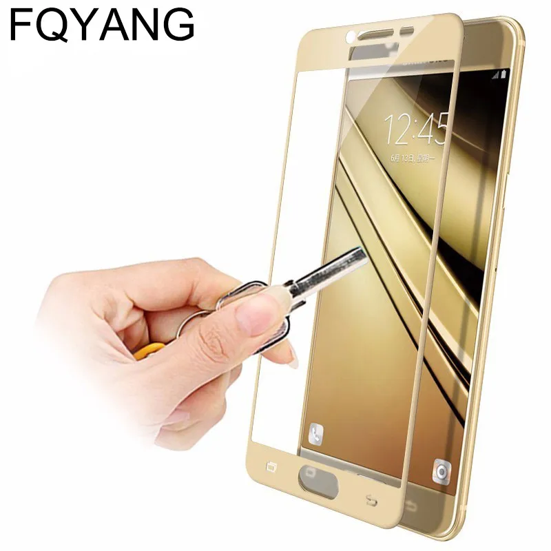 FQYANG полное покрытие из закаленного стекла для samsung A3 A5 A7 2017 Защитная пленка экрана