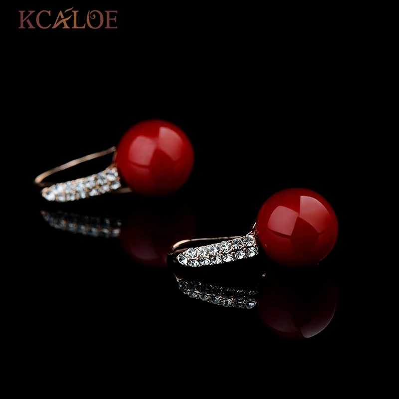 KCALOE Красные Серьги Ювелирные Изделия Модные Женские Висячие Серёжки Из Имитации