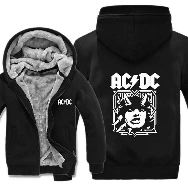 Рок группа AC DC толстовки Мужские Пуловер Шерсть подклад куртки AC Свитшот DC Толстовка модное пальто - Цвет: as picture