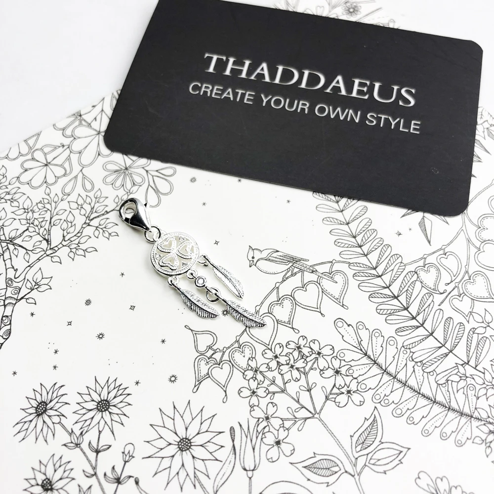 

Charm Pendant Dreamcatcher Hearts,2020 Brand New Europe Jewelry For Women Romantic Gift In 925 Sterling Silver Fit Bracelet