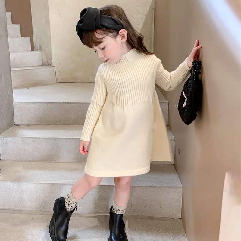 

Spring Knitted Sweater Dress for Girls Kids Clothes Girls Princess Dress Boutique Outfits Long Sleeve Dress Vestido Infantil