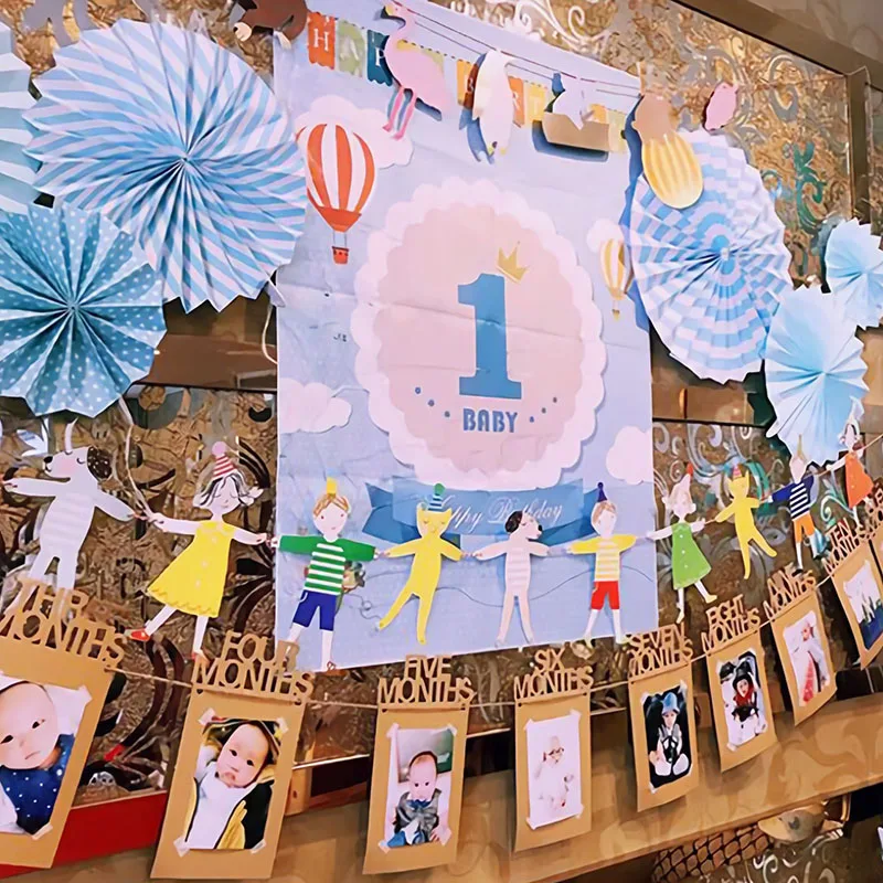 1 шт. принадлежности для празднования дня рождения ребенка год 12 месяцев