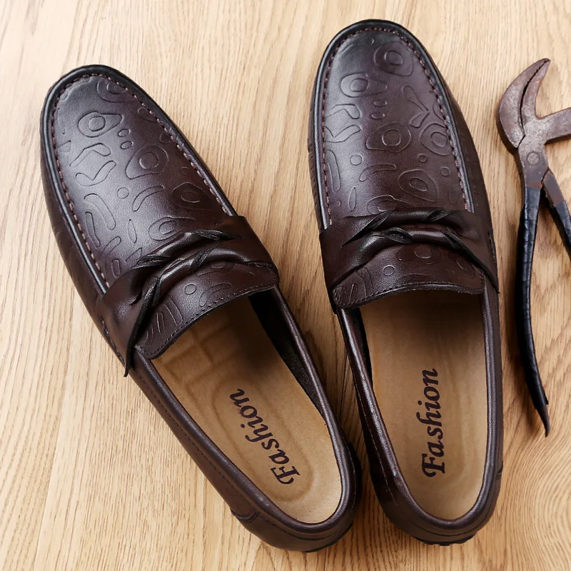 

Brand Fashion Men Loafers Real Leather Casual Shoes High Quality Big Size Moccasins Men Driving Shoe Male Footwear Italian Shoes