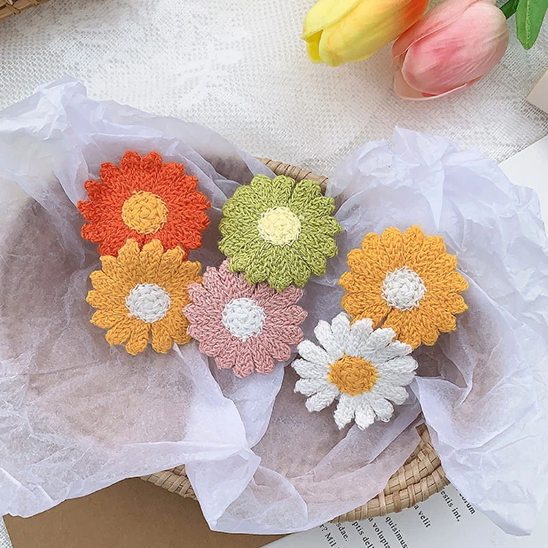 Милая заколка для волос SHUANGR с цветными цветами девочек и женщин подсолнухами