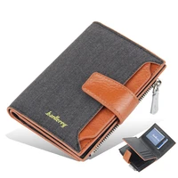 short wallet mens canvas buckle vertical coin purse korean fashion multi card card holder wallet