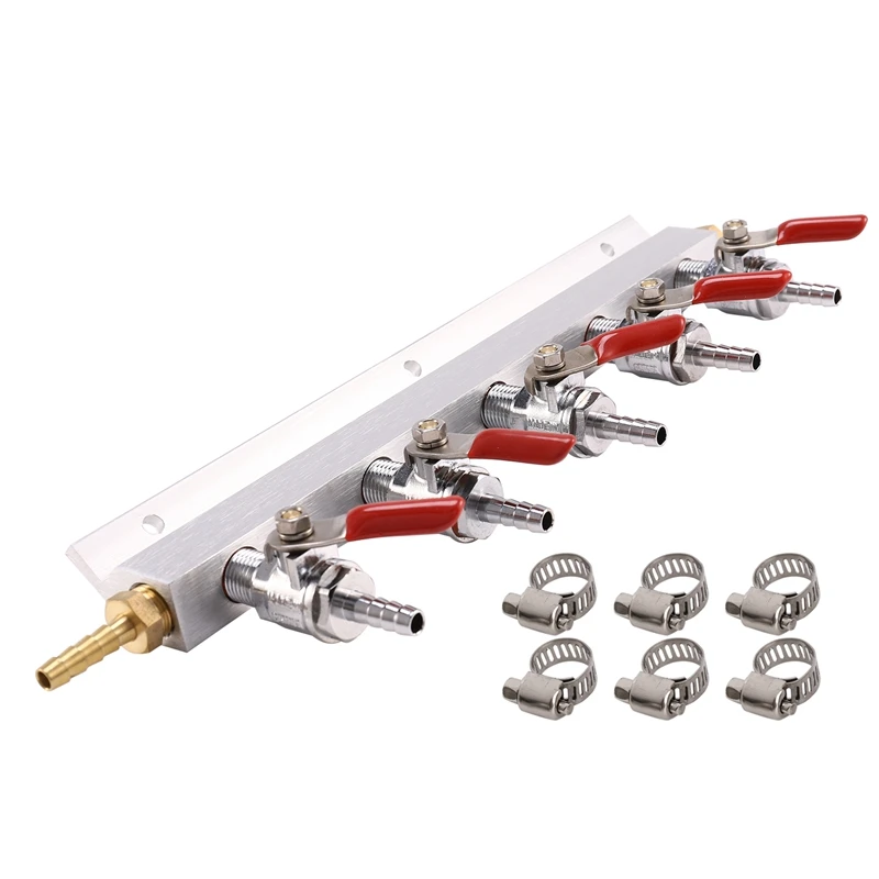 Газовый коллектор дистрибьютор пивного газа воздушный CO2 Сплиттер 1/4 дюймов Барб