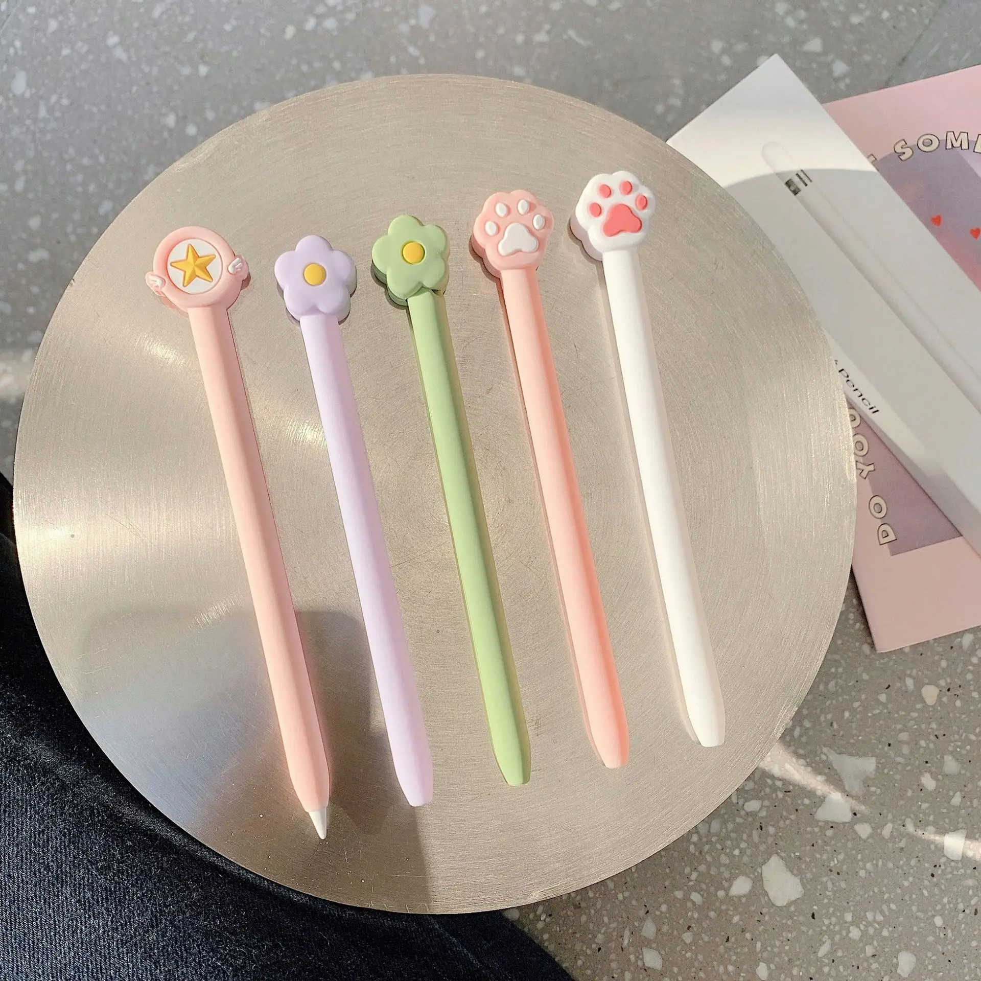

Soft Cases for Apple Pencil 1 2 Protective Cute Cartoon Cat Silicone Protective Cover for Apple Pencil 2 Case Non-Slip Non-Drop