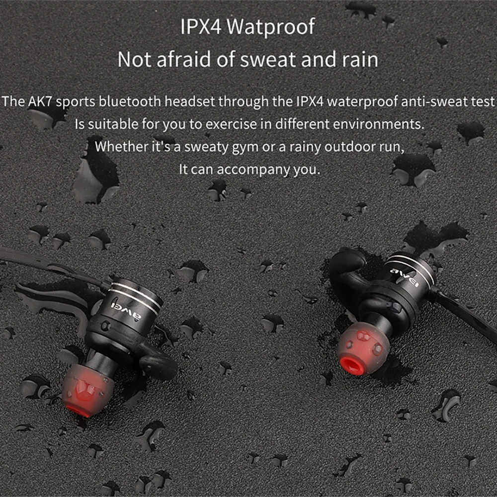 Спортивные Наушники Awei AK7 CVC 6 0 наушники с шейным ободом Bluetooth 4 1 магнитное