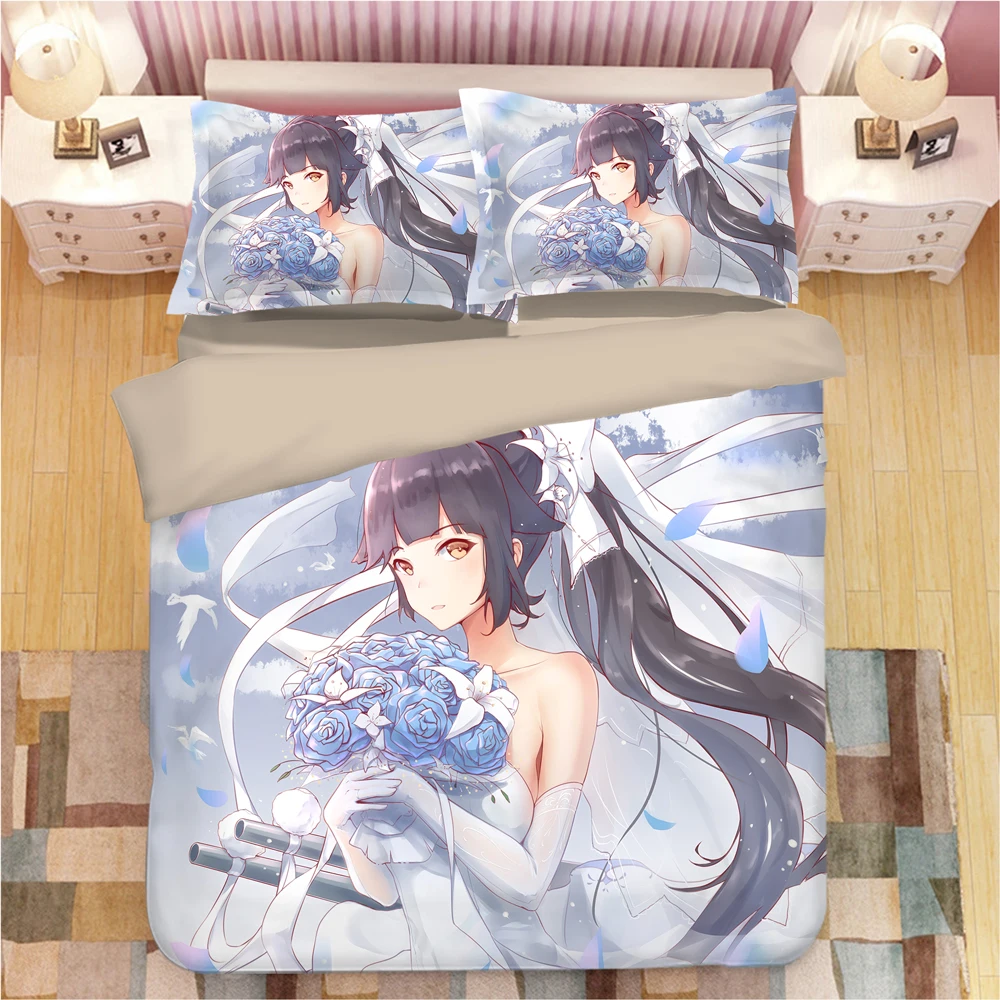 Azur Lane 3D мультфильм кровать в стиле аниме постельное белье пододеяльники