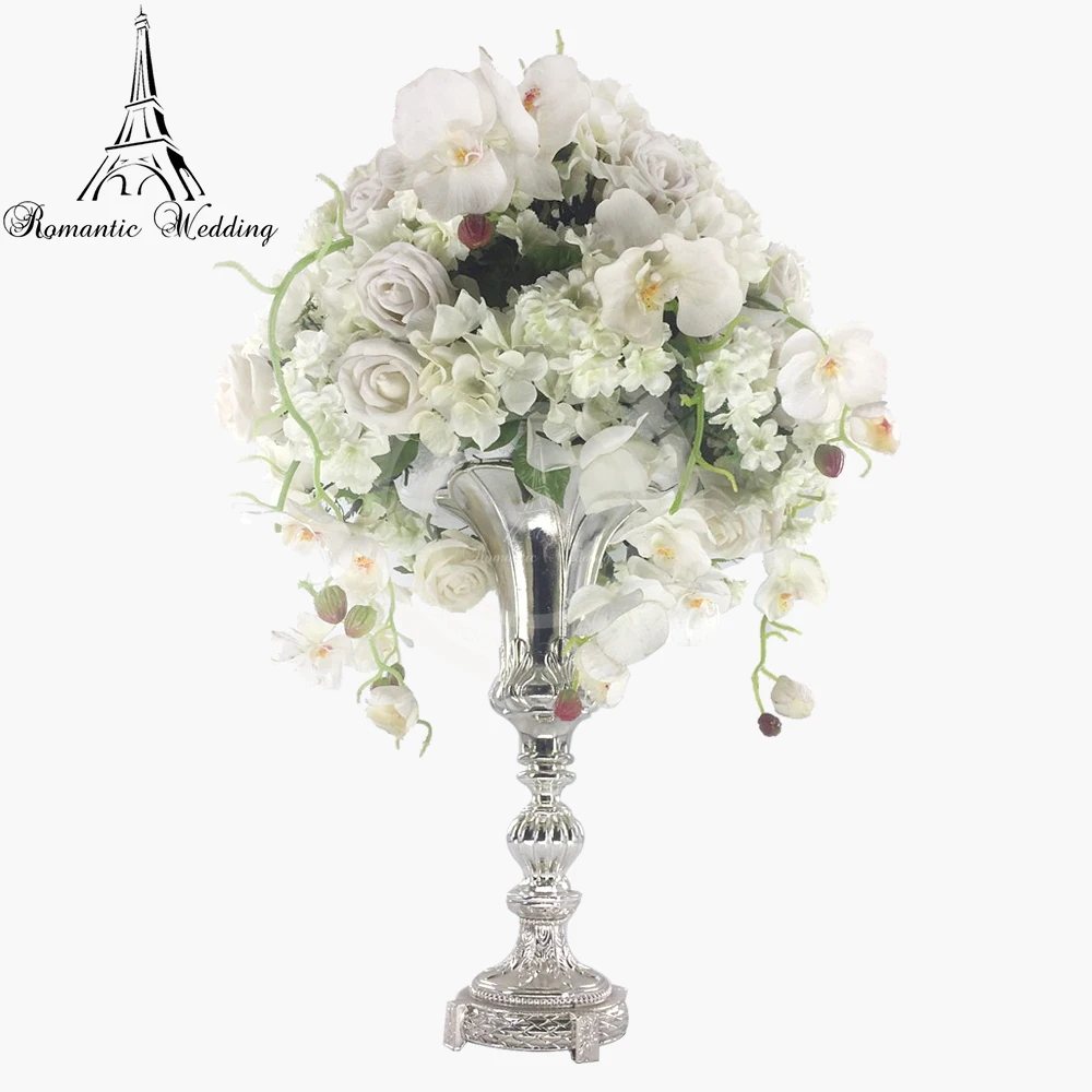 

Silver minimalist style large and small set of metal silver-plated dried flowers artificial flower vase wedding decorations