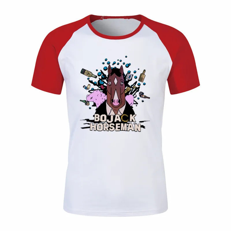 Famous Movie Bojack Horseman T Shirt for Men and Women Summer Fashion Male O Neck Print T-Shirts Streetwear Unisex Graphic Tees - Цвет: P1760A-red