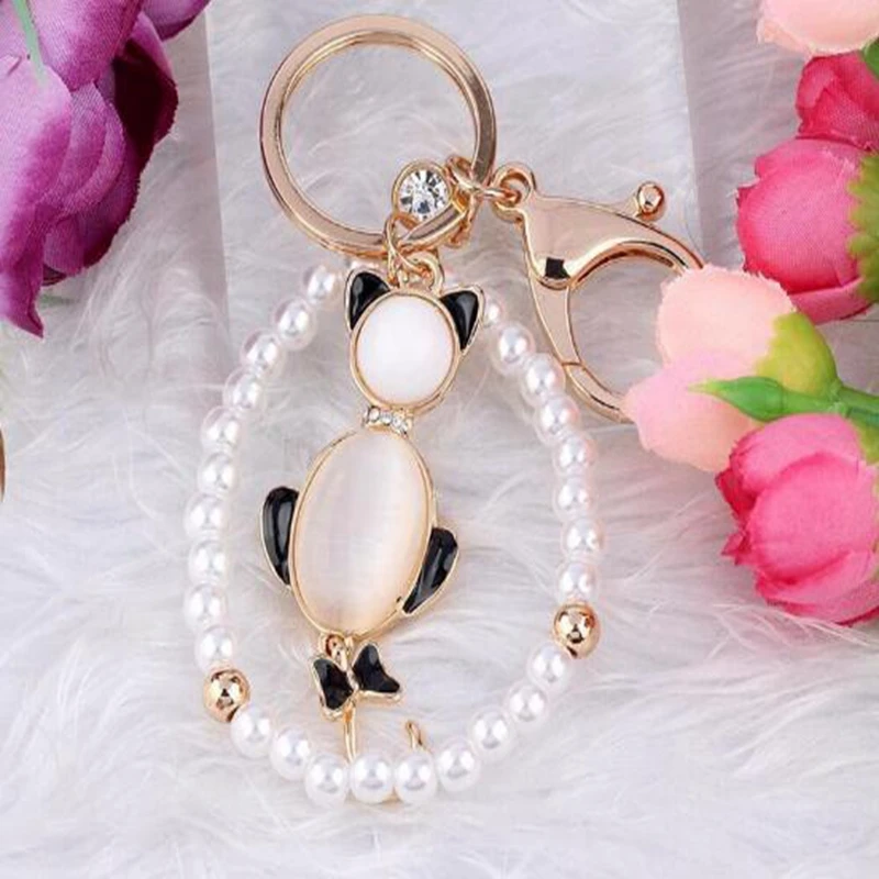 Цепочка Стразы для ключей женская модный цветной брелок в виде совы рыбы скелета