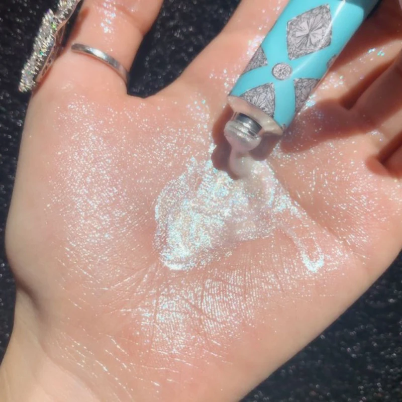 Хайлайтер для лица тела синего и золотого цвета водостойкий |