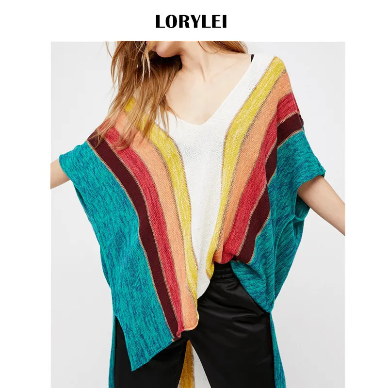 2020 Разноцветные серьги в стиле бохо Вертикальную Полоску вязаный модный Пляжный