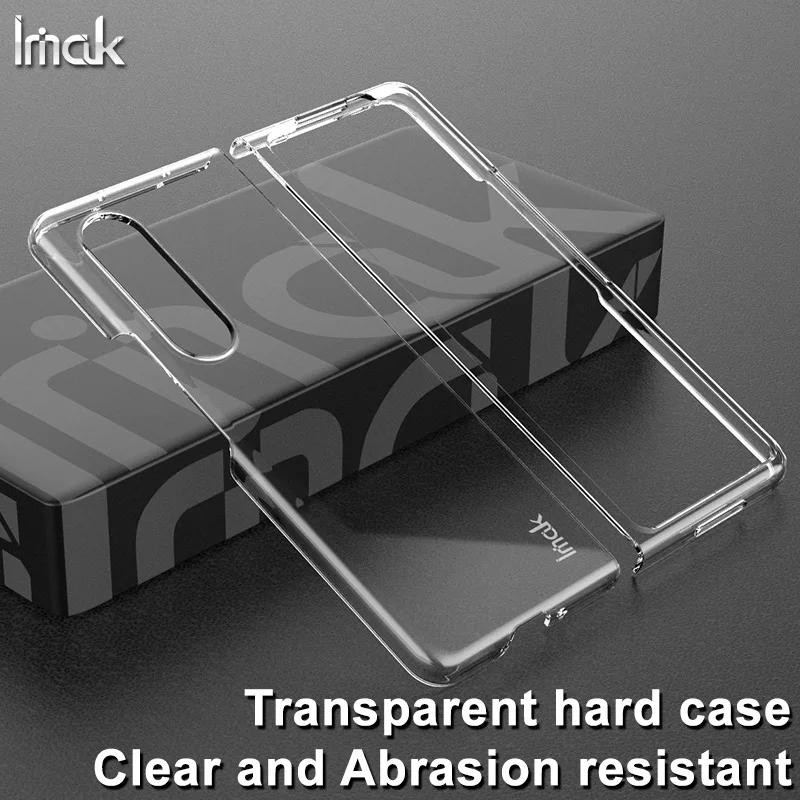 

IMAK износостойкий прозрачный жесткий пластиковый чехол для телефона Samsung Galaxy Z Fold3 5G, чехол для Samsung Z Fold3, задняя крышка