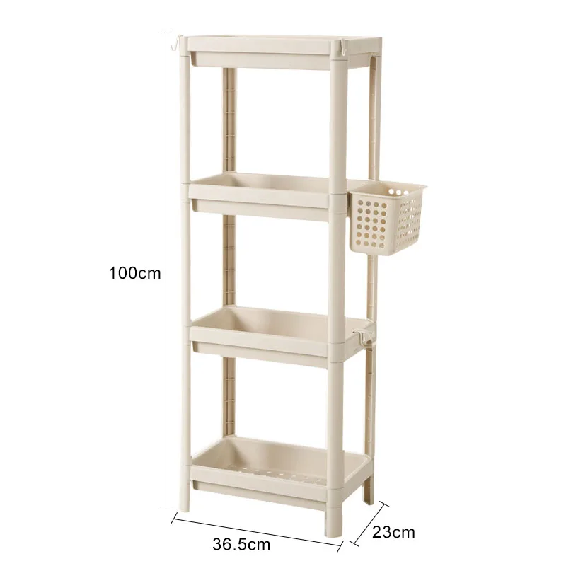 4 Layer Basket Beige 2/3/4 слоя Gap Кухня стеллаж для хранения пластмассовый уголок отделочный держатель бытовой Ванная комната полка пол Экономия пространства Организатор стеллаж для выставки товаров - Цвет: 4 Layer Basket Beige