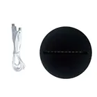Современный черный светодиодный ночник с USB-кабелем и дистанционным управлением, акриловый ночник с сенсорным выключателем, 3D лампа в сборе, основа для украшения дома, спальни