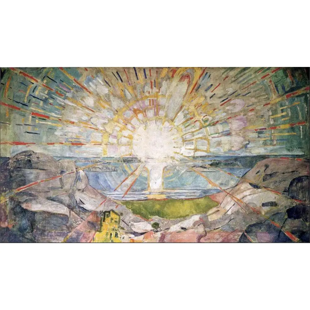 

Canvas art modern landscapes painting for kitchen The Sun Edvard Munch artworks High quality Hand painted wall decor