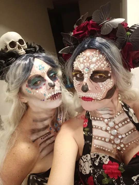 HFG02 1 шт Череп макияж вдохновил вечерние наклейки с изображением драгоценных