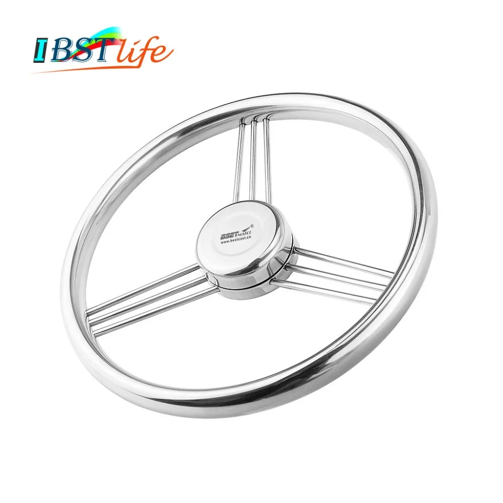 

13-1/2'' 342mm Steering Wheel Stainless Steel 316 Marine Grade 3 Spokes 15 Degree Marine Boat Yacht Accessories