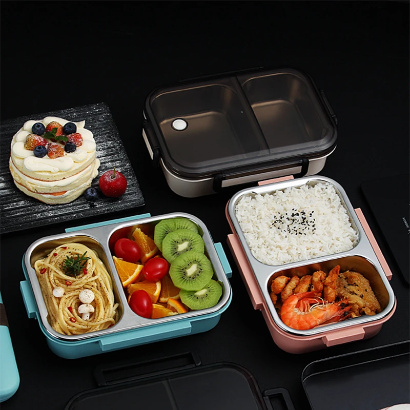 Ланч бокс для детей с отсеком из нержавеющей стали 304 Bento Box герметичный контейнер