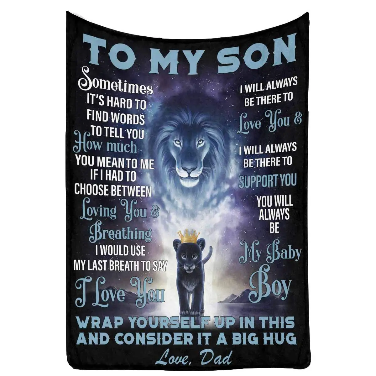 

Blanket to My Son from Dad Wrap Youself Up in This and Consider It a Big Hug Lion Blanket Warm Throw for Bed Sofa